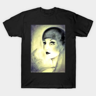 ART DECO FLAPPER INK SEPIA DRAWING POSTER PRINT T-Shirt